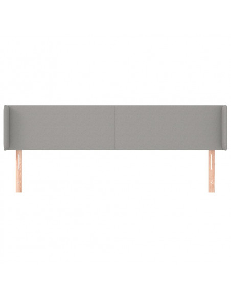 Testiera ad Orecchio Grigio Chiaro 163x16x78/88 cm in Tessuto