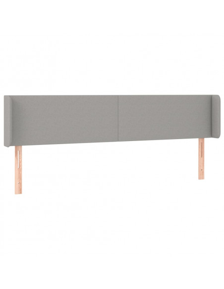 Testiera a LED Grigio Chiaro 163x16x78/88 cm in Tessuto