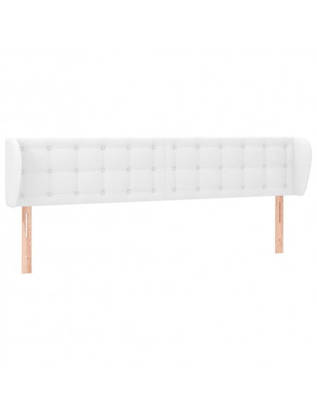 Testiera ad Orecchio Bianca 203x23x78/88 cm in Similpelle