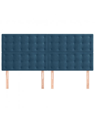 Testiere 4 pz Blu Scuro 100x5x78/88 cm in Velluto