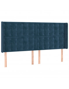 Testiera ad Orecchio Blu Scuro 203x23x118/128 cm in Velluto 2