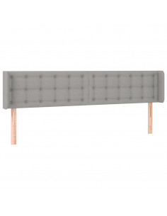 Testiera ad Orecchio Grigio Chiaro 183x16x78/88 cm in Tessuto 2