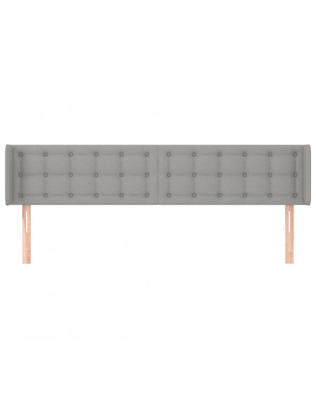Testiera ad Orecchio Grigio Chiaro 183x16x78/88 cm in Tessuto