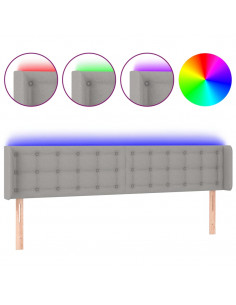 Testiera a LED Grigio Chiaro 183x16x78/88 cm in Tessuto 2