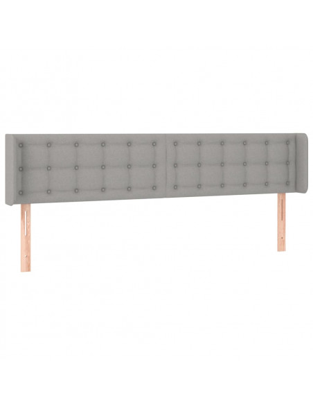 Testiera a LED Grigio Chiaro 183x16x78/88 cm in Tessuto