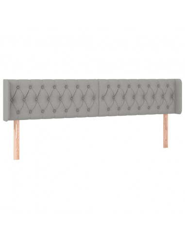 Testiera ad Orecchio Grigio Chiaro 183x16x78/88 cm in Tessuto