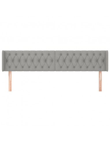 Testiera ad Orecchio Grigio Chiaro 183x16x78/88 cm in Tessuto