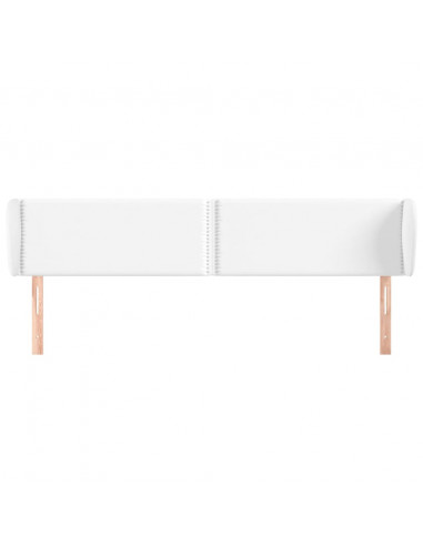 Testiera ad Orecchio Bianca 183x23x78/88 cm in Similpelle