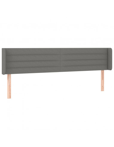 Testiera a LED Grigio Scuro 163x16x78/88 cm in Tessuto