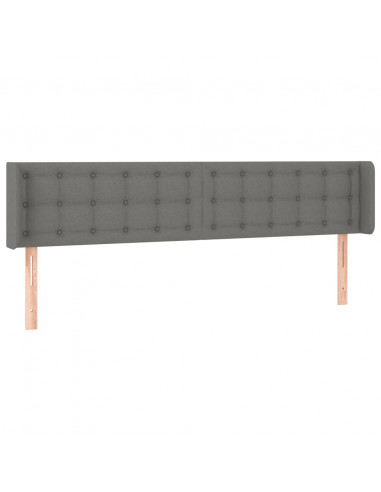 Testiera a LED Grigio Scuro 163x16x78/88 cm in Tessuto