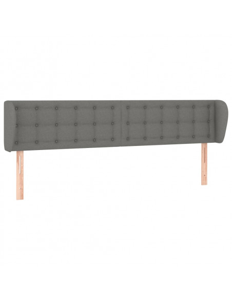 Testiera ad Orecchio Grigio Scuro 163x16x78/88 cm in Tessuto