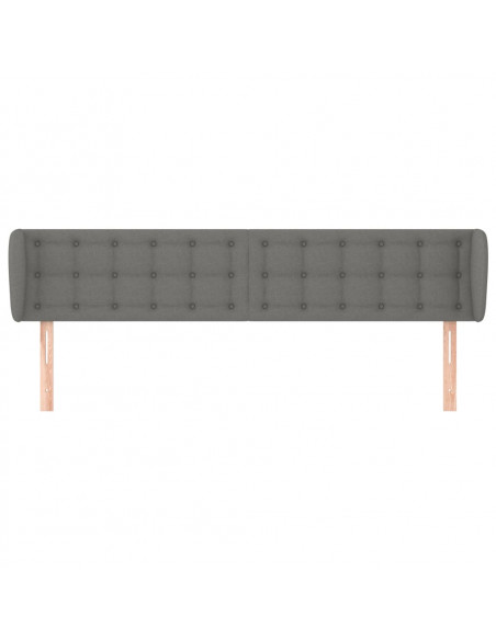 Testiera ad Orecchio Grigio Scuro 163x16x78/88 cm in Tessuto