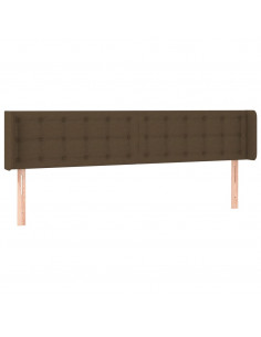 Testiera ad Orecchio Marrone Scuro 183x16x78/88 cm in Tessuto 2