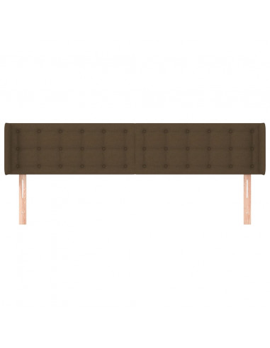 Testiera ad Orecchio Marrone Scuro 183x16x78/88 cm in Tessuto