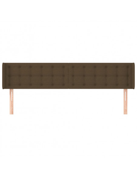 Testiera ad Orecchio Marrone Scuro 183x16x78/88 cm in Tessuto