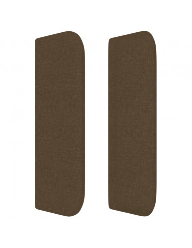 Testiera ad Orecchio Marrone Scuro 183x16x78/88 cm in Tessuto