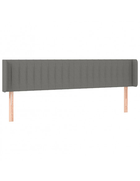 Testiera ad Orecchio Grigio Scuro 163x16x78/88 cm in Tessuto