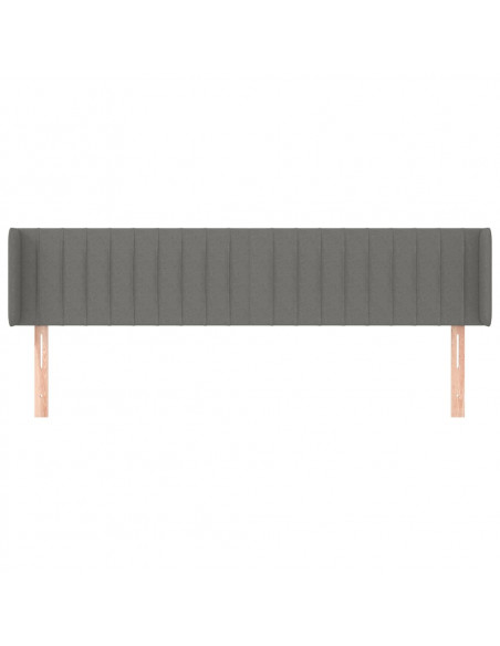 Testiera ad Orecchio Grigio Scuro 163x16x78/88 cm in Tessuto