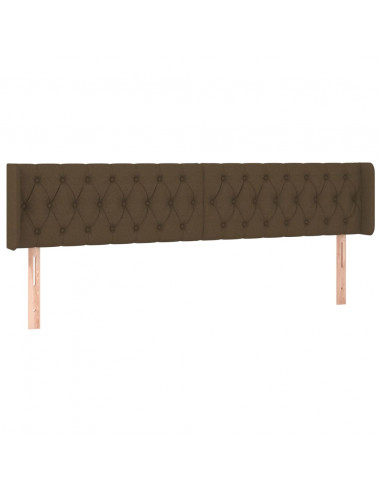 Testiera ad Orecchio Marrone Scuro 183x16x78/88 cm in Tessuto