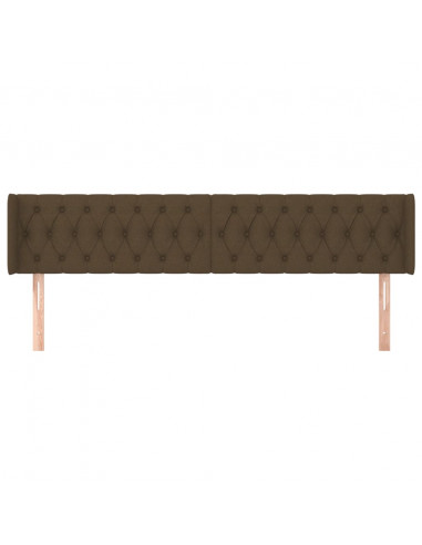 Testiera ad Orecchio Marrone Scuro 183x16x78/88 cm in Tessuto