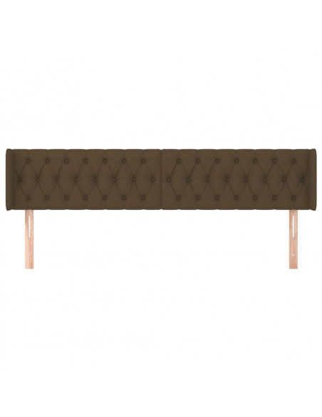 Testiera ad Orecchio Marrone Scuro 183x16x78/88 cm in Tessuto