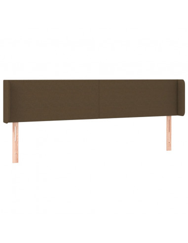 Testiera a LED Marrone Scuro 183x16x78/88 cm in Tessuto