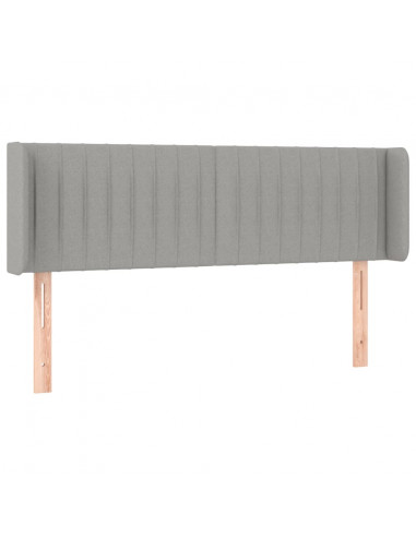 Testiera Grigio Chiaro a LED 147x16x78/88 cm in Tessuto