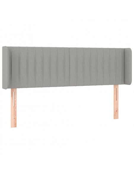 Testiera Grigio Chiaro a LED 147x16x78/88 cm in Tessuto