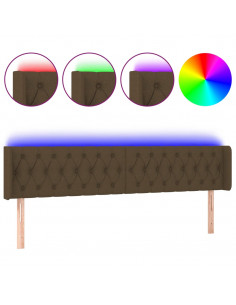 Testiera a LED Marrone Scuro 183x16x78/88 cm in Tessuto 2