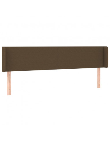 Testiera ad Orecchio Marrone Scuro 183x16x78/88 cm in Tessuto