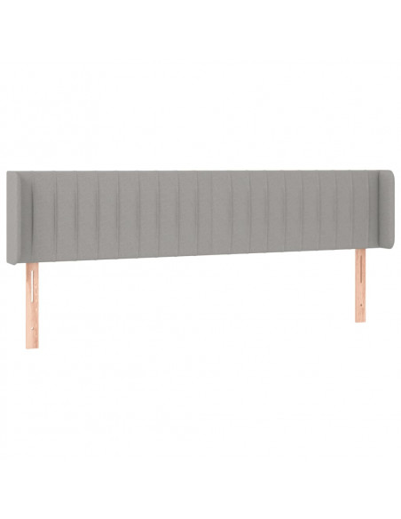 Testiera ad Orecchio Grigio Chiaro 163x16x78/88 cm in Tessuto