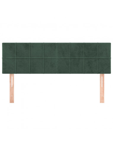 Testiere 2 pz Verde Scuro 72x5x78/88 cm in Velluto