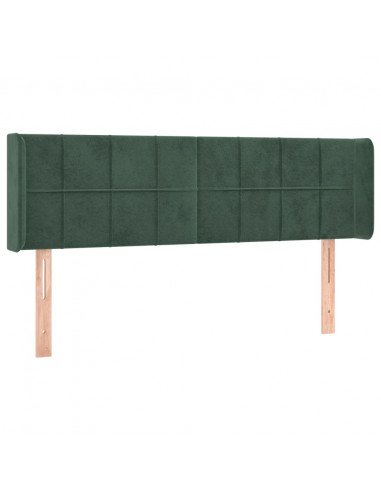 Testiera ad Orecchio Verde Scuro 147x16x78/88 cm in Velluto