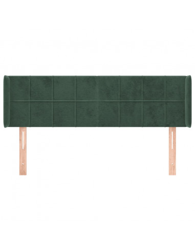 Testiera ad Orecchio Verde Scuro 147x16x78/88 cm in Velluto