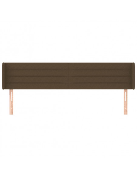 Testiera ad Orecchio Marrone Scuro 163x16x78/88 cm in Tessuto