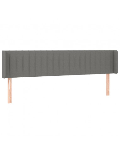 Testiera a LED Grigio Scuro 163x16x78/88 cm in Tessuto