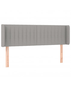 Testiera ad Orecchio Grigio Chiaro 147x16x78/88 cm in Tessuto 2