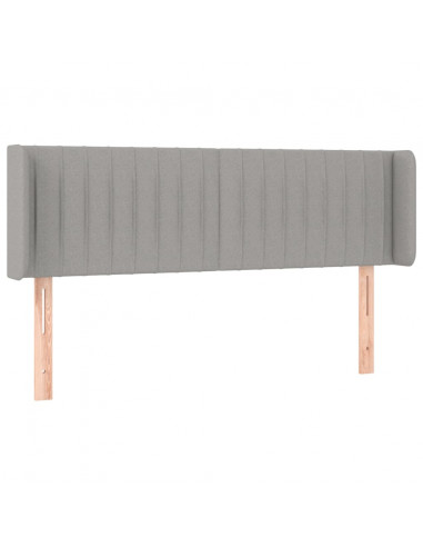 Testiera ad Orecchio Grigio Chiaro 147x16x78/88 cm in Tessuto