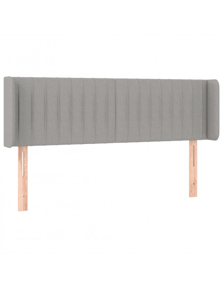 Testiera ad Orecchio Grigio Chiaro 147x16x78/88 cm in Tessuto