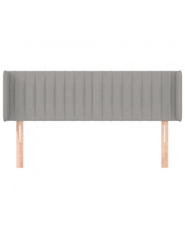 Testiera ad Orecchio Grigio Chiaro 147x16x78/88 cm in Tessuto