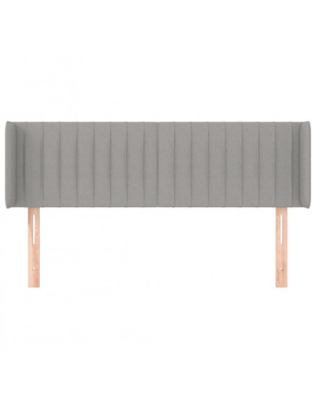 Testiera ad Orecchio Grigio Chiaro 147x16x78/88 cm in Tessuto