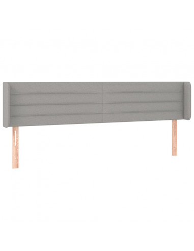 Testiera a LED Grigio Chiaro 183x16x78/88 cm in Tessuto