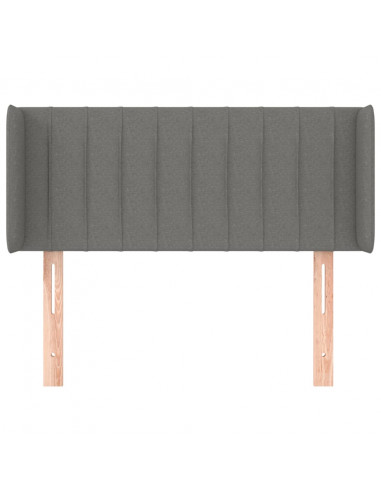 Testiera ad Orecchio Grigio Scuro 103x16x78/88 cm in Tessuto