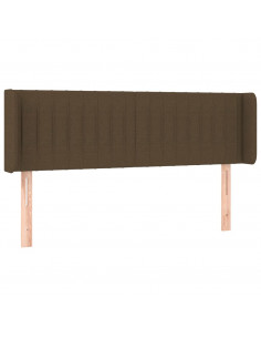 Testiera ad Orecchio Marrone Scuro 147x16x78/88 cm in Tessuto 2