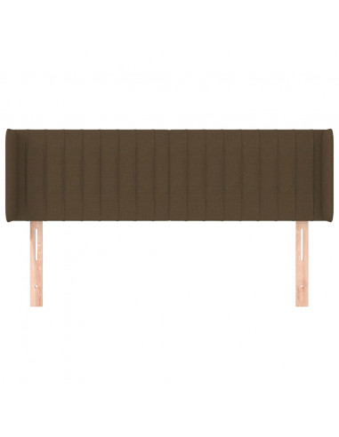 Testiera ad Orecchio Marrone Scuro 147x16x78/88 cm in Tessuto
