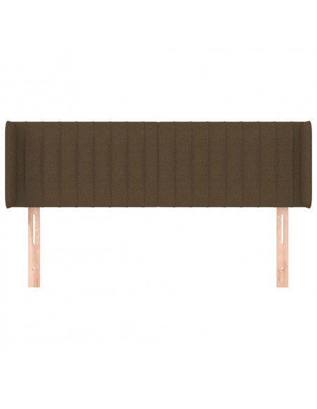 Testiera ad Orecchio Marrone Scuro 147x16x78/88 cm in Tessuto