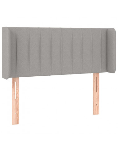 Testiera Grigio Chiaro a LED 93x16x78/88 cm in Tessuto