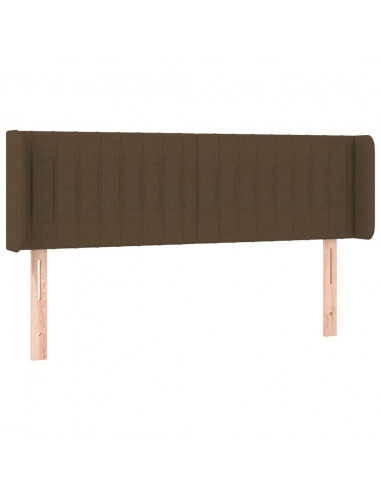 Testiera a LED Marrone Scuro 147x16x78/88 cm in Tessuto