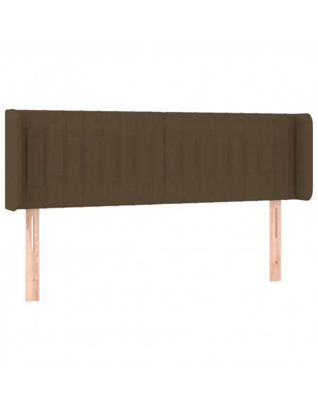 Testiera a LED Marrone Scuro 147x16x78/88 cm in Tessuto