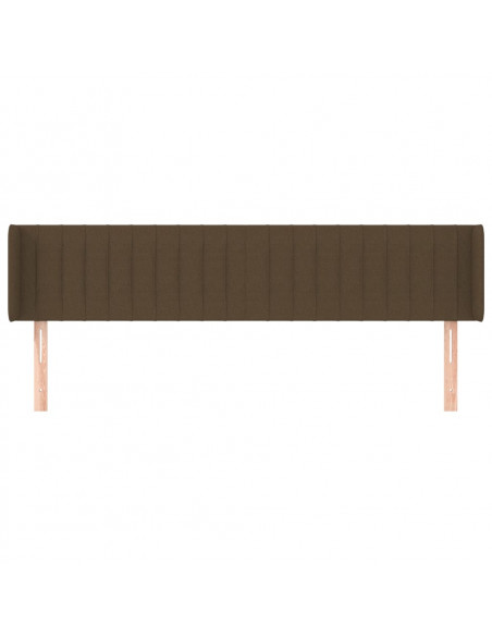 Testiera ad Orecchio Marrone Scuro 163x16x78/88 cm in Tessuto
